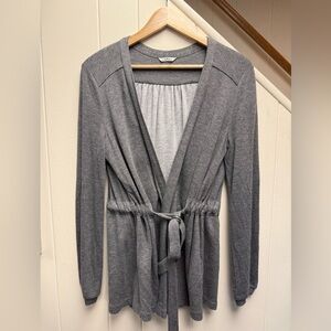 Club Monaco Grey Belted Open Front Wrap Cardigan Size Small/Medium